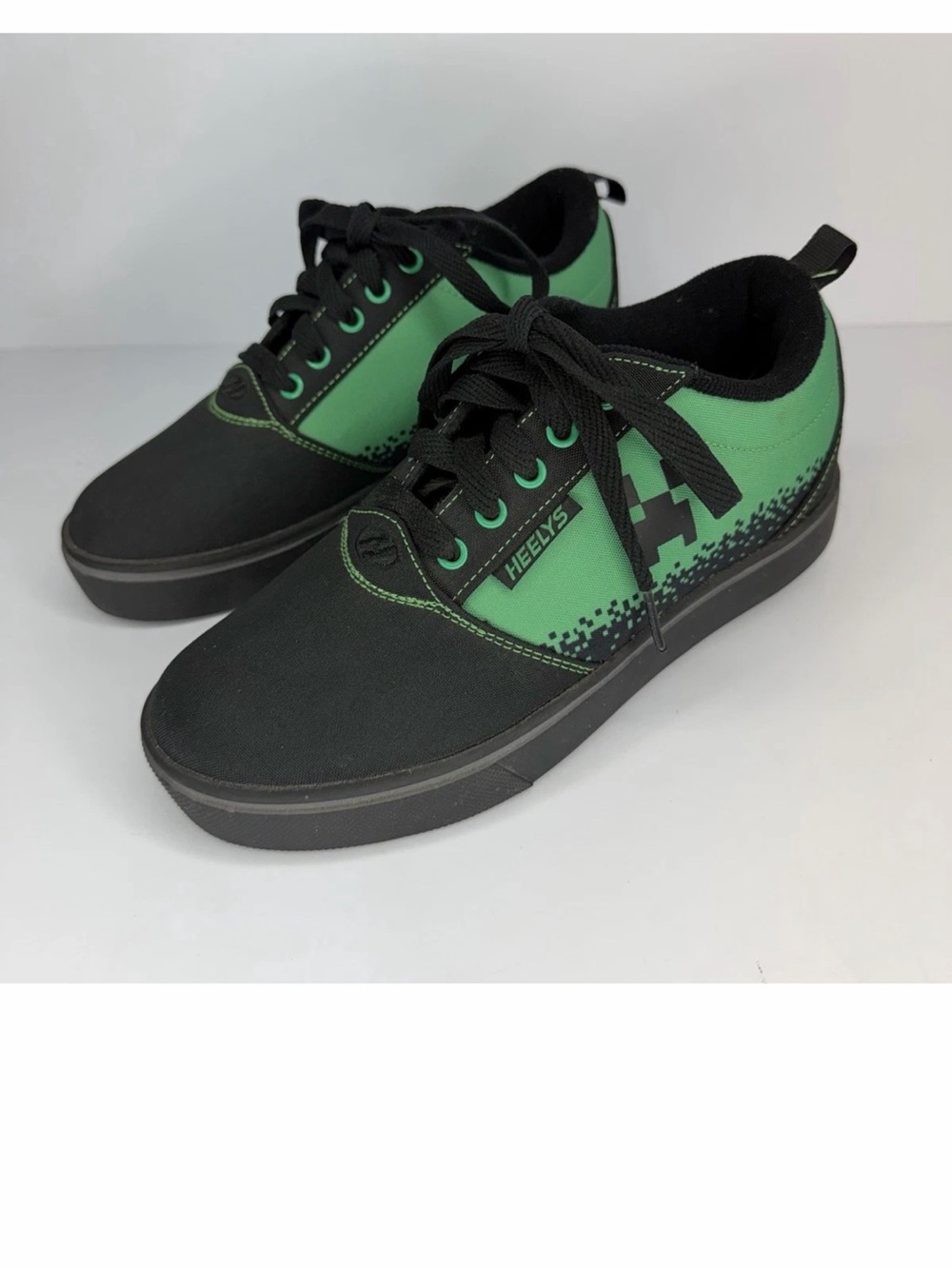 HEELYS Pro 20 Minecraft Shoes YTH SZ 5 Green Black Casual Sneakers Comfort